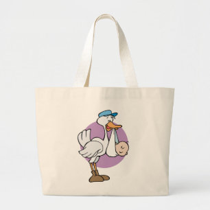 Grand Tote Bag Cigogne avec le bébé