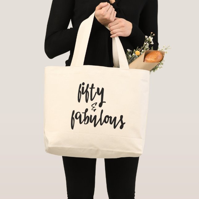 Grand Tote Bag Cinquante et fabuleux - 50e anniversaire Jumbo Fou (Devant (produit))