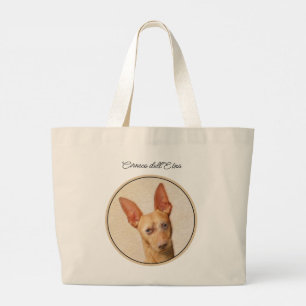 Grand Tote Bag Cirneco dell’Etna Peinture Cute Chien Original Art