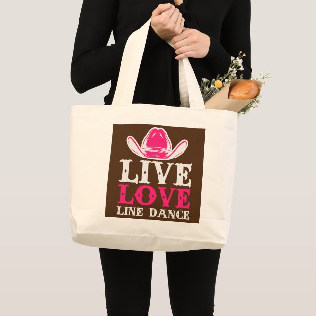 Grand Tote Bag Citation Danse de ligne Danse Lover Pun Conception (Devant (produit))