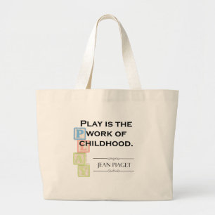 Grand Tote Bag Citation de Piaget - le jeu est le travail de