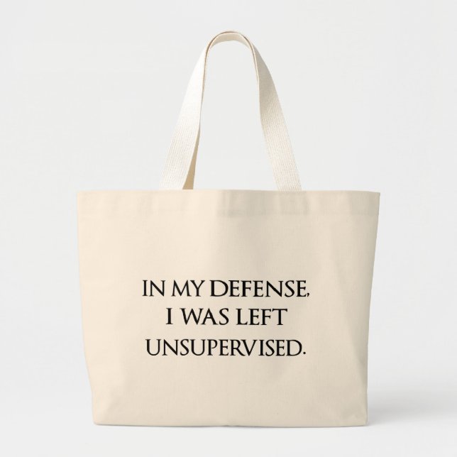 Grand Tote Bag Citations viriles pleines d'esprit de typographie (Devant)