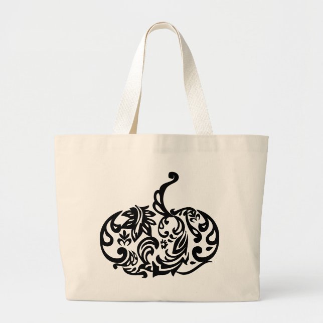 Grand Tote Bag Citrouille chic Fourre-tout (Devant)