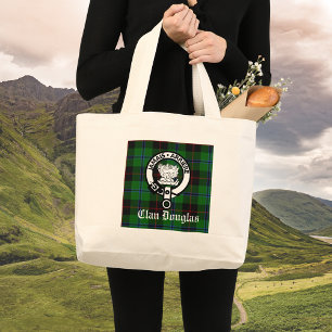 Grand Tote Bag Clan Douglas Tartan Crest
