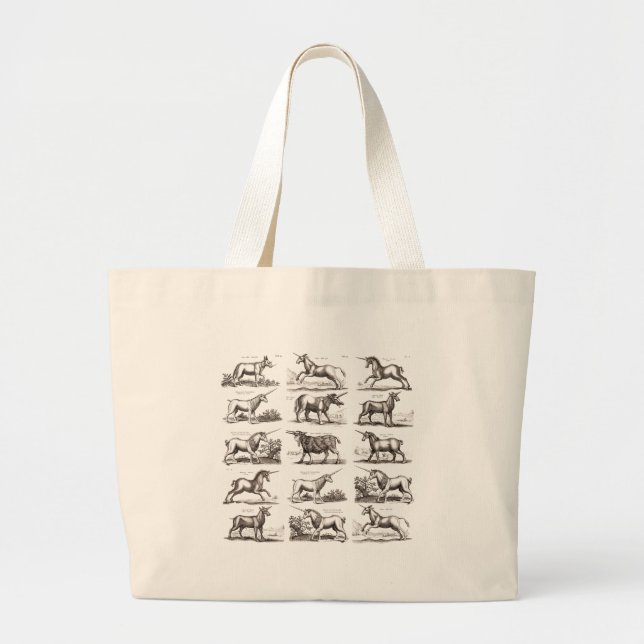 Grand Tote Bag Classique Unicorne Antique Mythique Magie Créature (Devant)