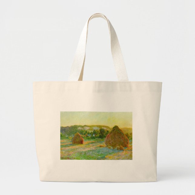 Grand Tote Bag Claude Monet // Haystacks (Devant)