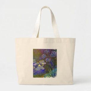 Grand Tote Bag Claude Monet Nymphéas Agapanthes