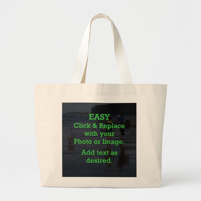 Grand Tote Bag Cliquez et remplacez facilement l'image pour créer (Devant)