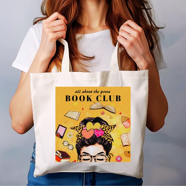 Grand Tote Bag Club de livres de Monogramme (Créateur téléchargé)