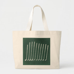 Grand Tote Bag Clubs de golf Art antique Golfing Style Vintage Ve