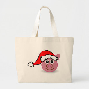 Grand Tote Bag cochon de noël