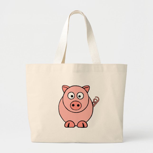 Grand Tote Bag Cochon rose (Devant)