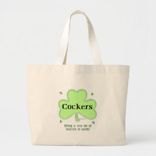 Grand Tote Bag Cocker Spaniel Heaven; Saint Patrick's day Cocker