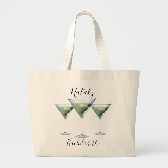 Grand Tote Bag cocktails de martini pour l'enterrement de vie de  (Devant)