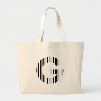 Grand Tote Bag CODE À BARRES DE LA LETTRE G Premier motif de code