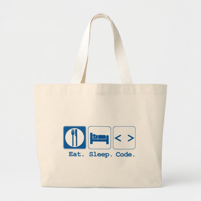 Grand Tote Bag code de sommeil de l'utilisateur (html) (Devant)