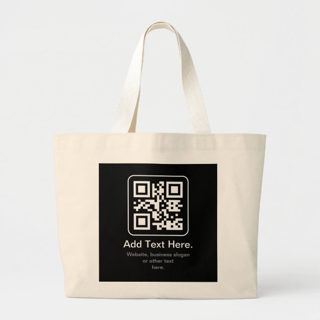 Grand Tote Bag Code QR scannable moderne (Devant)