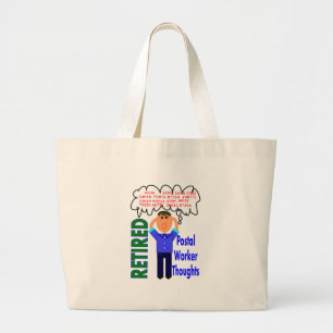 Grand Tote Bag Codes postaux drôles postaux retirés de "pensées"