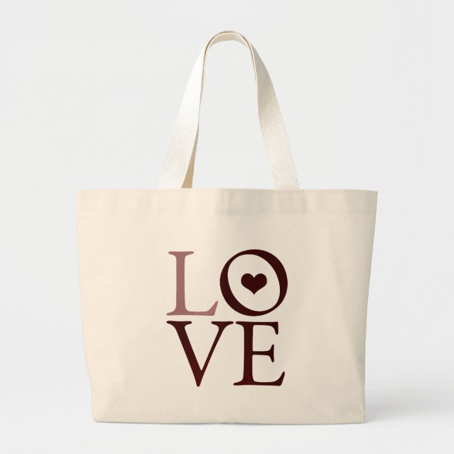 Grand Tote Bag coeur d'amour (Devant)