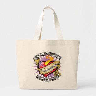 Grand Tote Bag Coeur de classique de fibromyalgie