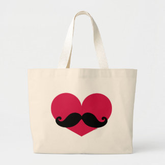 Grand Tote Bag Coeur de moustache