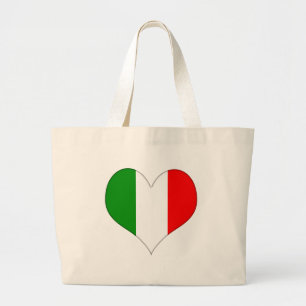 Grand Tote Bag Coeur du drapeau italien