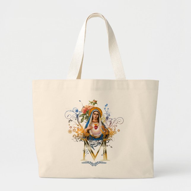 Grand Tote Bag Coeur impeccable de Mary (Devant)