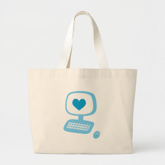 Grand Tote Bag Coeur informatique