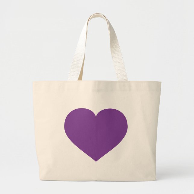 Grand Tote Bag Coeur pourpre (Devant)