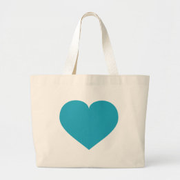 Grand Tote Bag Coeur turquoise