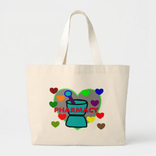 Grand Tote Bag Coeurs multi de couleur de "PHARMACIE"