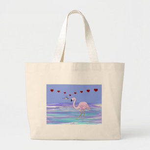 Grand Tote Bag Colibri de Flamant rose de Valentine