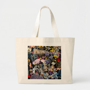 Grand Tote Bag Collage fleur sauvage