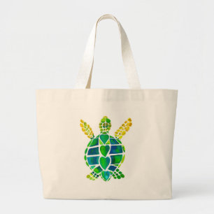Grand Tote Bag Collection d'amour de tortue de mer