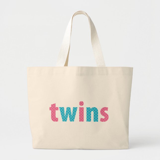 Grand Tote Bag COLLECTION DE VINS - mélange {aqua + rose} (Devant)