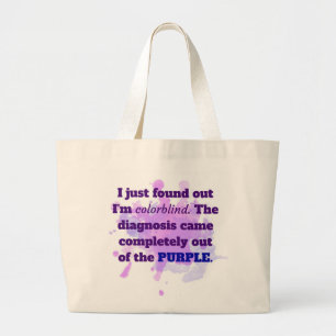 Grand Tote Bag Colorblind Funny Joke Purple Blue