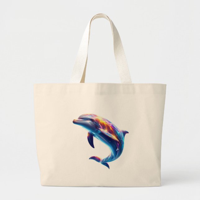 Grand Tote Bag Colorful Dolphin Cute Arts (Devant)