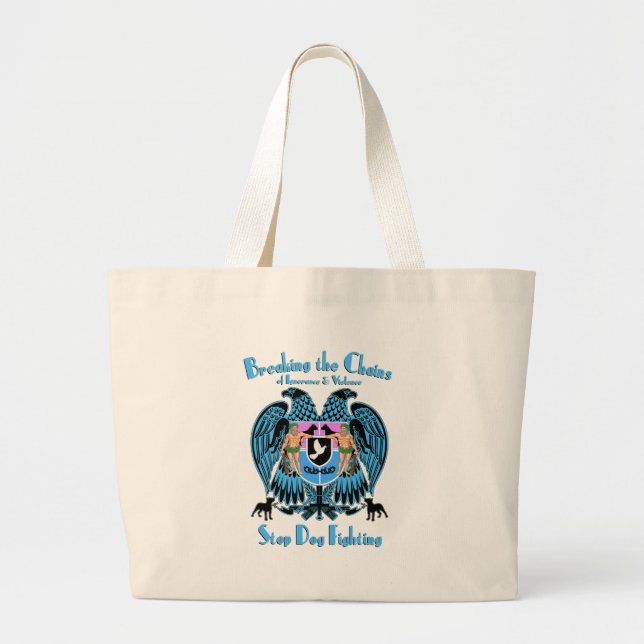 Grand Tote Bag Combat de chien d'arrêt, chien américain de (Devant)