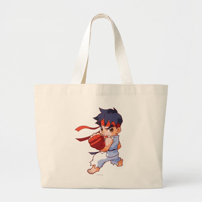 Grand Tote Bag Combattant Ryu 2 de poche (Devant)