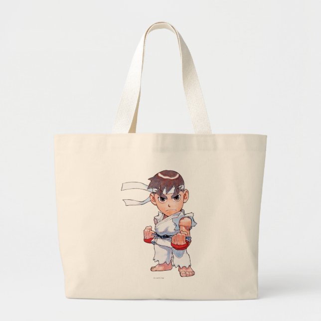 Grand Tote Bag Combattant superbe II Turbo Ryu de puzzle (Devant)
