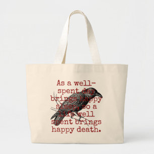 Grand Tote Bag Comme Un Jour Bien Passé Apporte - Citation De Mor