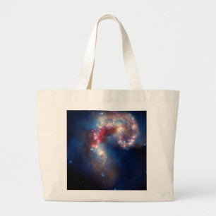 Grand Tote Bag Composé coloré de galaxies d'antennes