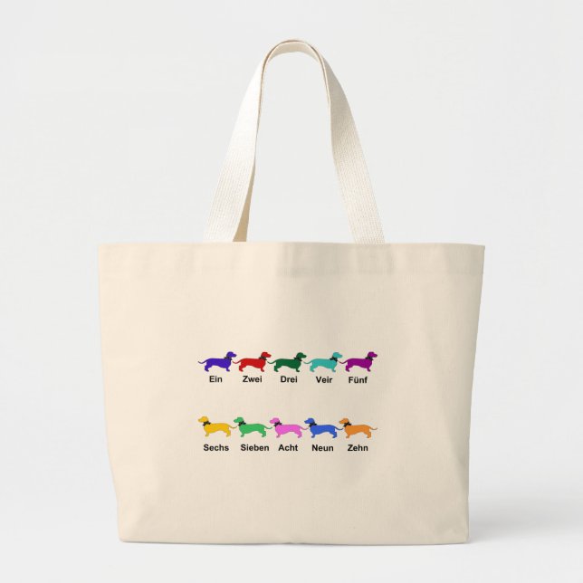 Grand Tote Bag Compte des teckels allemands (Devant)