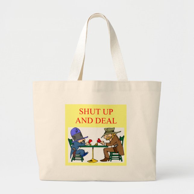 Grand Tote Bag concepteur du jeu de joueur de carte de tisonnier (Devant)