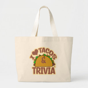 Grand Tote Bag Conception amusante de jeu de quiz et de tacos