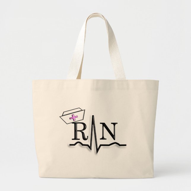 Grand Tote Bag Conception de casquette d'infirmière de RN QRS (Devant)