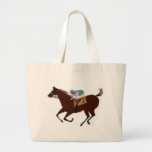 Grand Tote Bag Conception de course de chevaux d'amusement