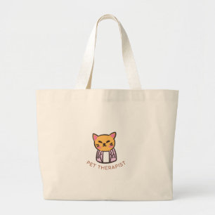 Grand Tote Bag Conception de dessin animé de thérapeute animalier