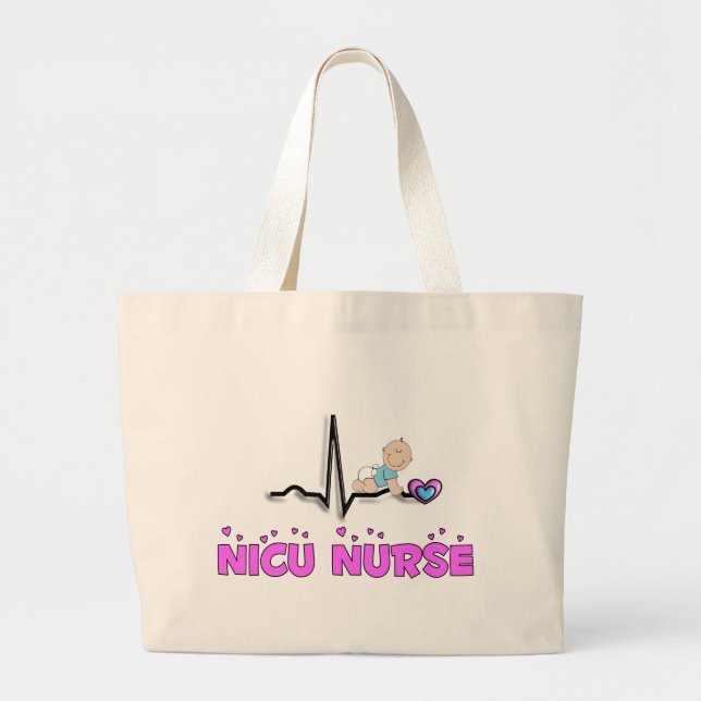 Grand Tote Bag Conception de l'infirmière QRS de NICU (Devant)