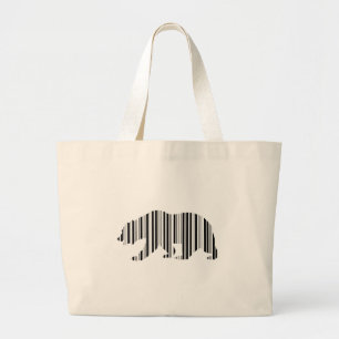 Grand Tote Bag Conception de motif de code-barres de l'OURS DORÉ 